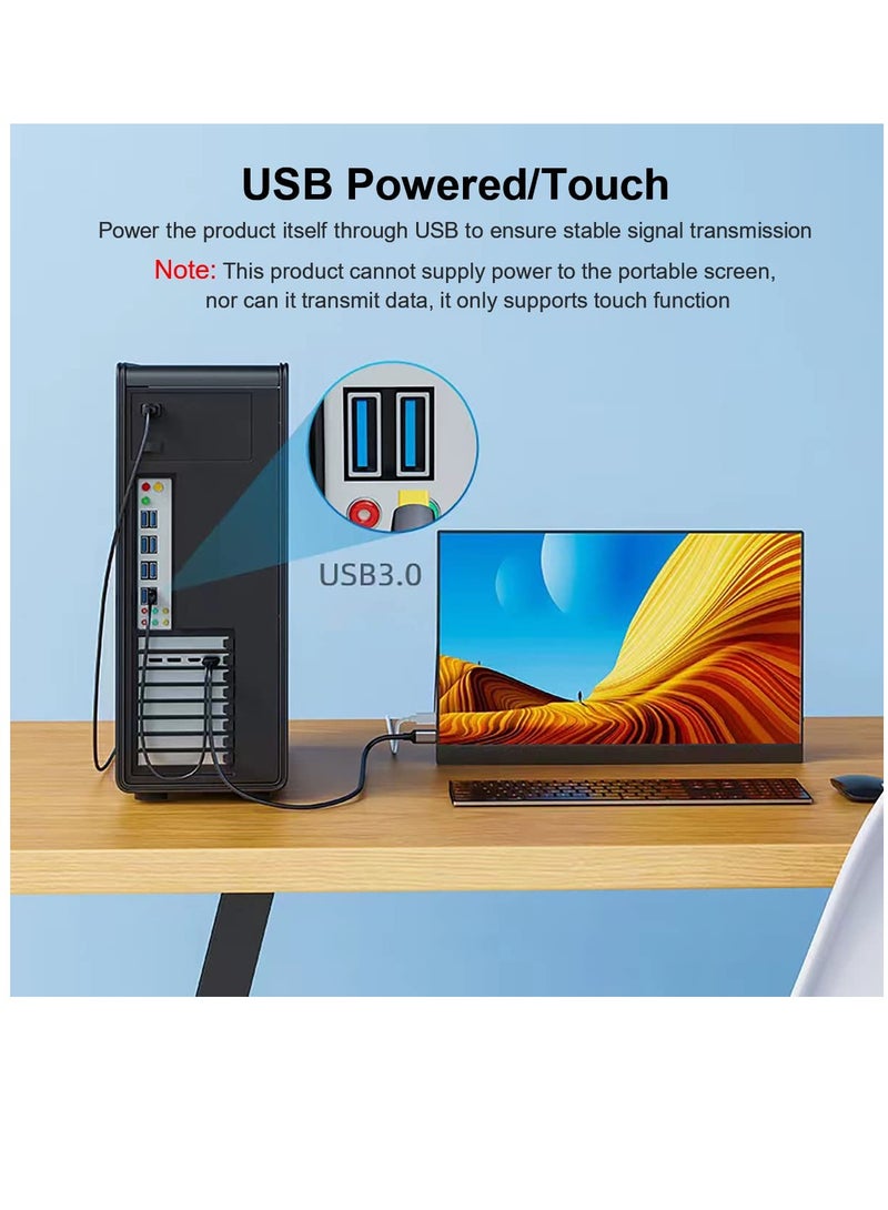 Excefore كابل DisplayPort إلى USB C بطول 6.6 قدم بدقة 4K بمعدل 60 هرتز مع محول كابل USB، محول من DP ذكر إلى Type-C ذكر يدعم اللمس مع Nreal Air VR، MacBook Pro/Air 2020/2018، iPad Pro/Air، XPS - Image 4