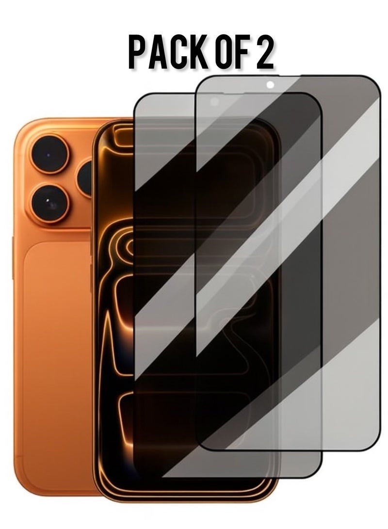 أوريجنال (عبوتان) واقي شاشة زجاجي مقوى مقاوم للغبار والخصوصية، متوافق مع آيفون 17 برو - Image 1