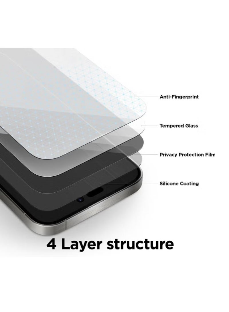 أوريجنال (عبوتان) واقي شاشة زجاجي مقوى مقاوم للغبار والخصوصية، متوافق مع آيفون 17 برو - Image 3