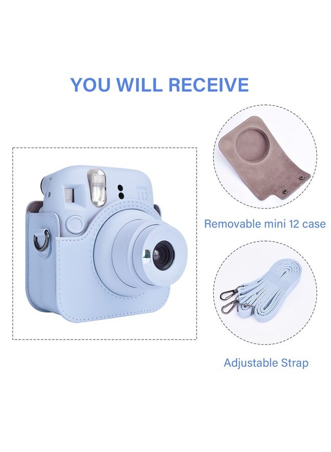 Rieibi Camera Case Compatible with Fuji Instax Mini 12 - Polaroid Instax 12 Carry Case for Fujifilm Instax Mini 12 Instant Camera - Fuji mini 12 Bag Cover with Strap - Blue - Image 2
