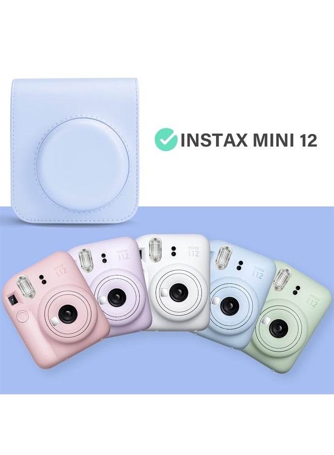Rieibi Camera Case Compatible with Fuji Instax Mini 12 - Polaroid Instax 12 Carry Case for Fujifilm Instax Mini 12 Instant Camera - Fuji mini 12 Bag Cover with Strap - Blue - Image 5