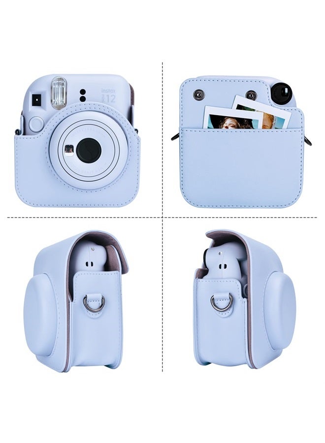 Rieibi Camera Case Compatible with Fuji Instax Mini 12 - Polaroid Instax 12 Carry Case for Fujifilm Instax Mini 12 Instant Camera - Fuji mini 12 Bag Cover with Strap - Blue - Image 3