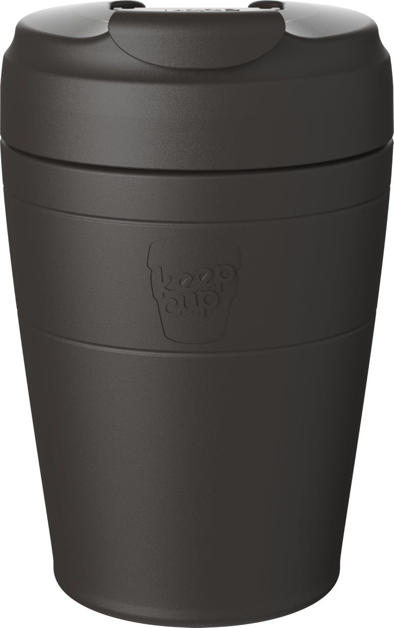 KeepCup Commuter Travel Mug Insulated Stainless Steel Reusable Coffee Cup with Spillproof Flip Lid 12oz340ml Black - Image 2