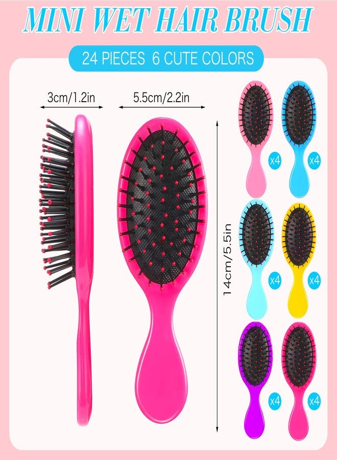 Yoande 24 Pcs Mini Brush Little Travel Mini Wet Hair Brush for Girls Detangling Soft Bristles Wet Hair for Kids Most Hair Types Smoothing with Ease Knots (Bright Colors) - Image 2