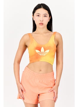 adidas Originals Women Sportswear Fit Sleeveless Running Crop Top, Orange  - Image 1