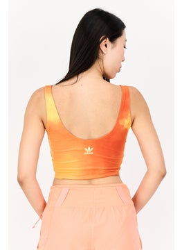 adidas Originals Women Sportswear Fit Sleeveless Running Crop Top, Orange  - Image 2