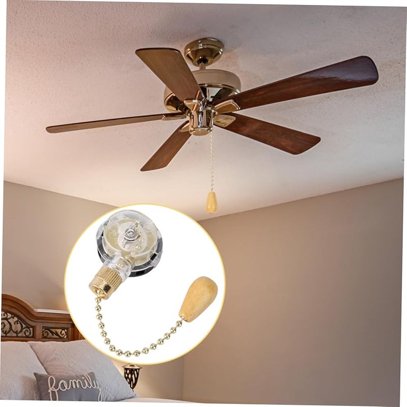 سلسلة سحب على الطراز الكلاسيكي لمروحة السقف والمصباح، مع تحكم قابل للتعديل في سرعة الضوء، مقاس 15 × 3.2 سم - Image 5