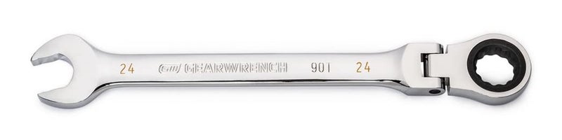 GEARWRENCH 24mm 4 Degree Swing Arch 12 Point Flex Head Ratcheting Combination Wrench 86724