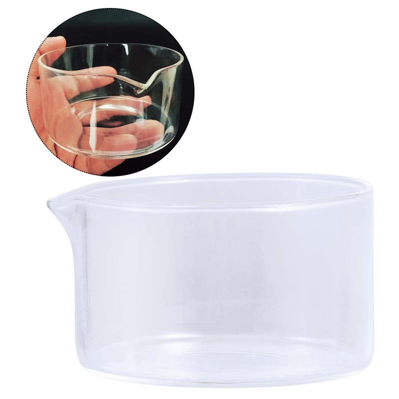 80mm Glass Dish Flat Bottom Container with Spout for School Home - Image 1