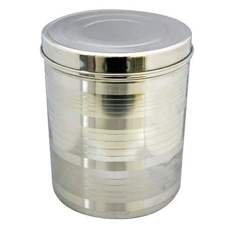 Duodeno Stainless Steel Container -4 Litre, 1 Piece, Silver Stainless Steel Round Dabba Canister Containe 4 KG Food/Dough/Liquid Capacity NO Joints Storage Box (4 Liter) - Image 4