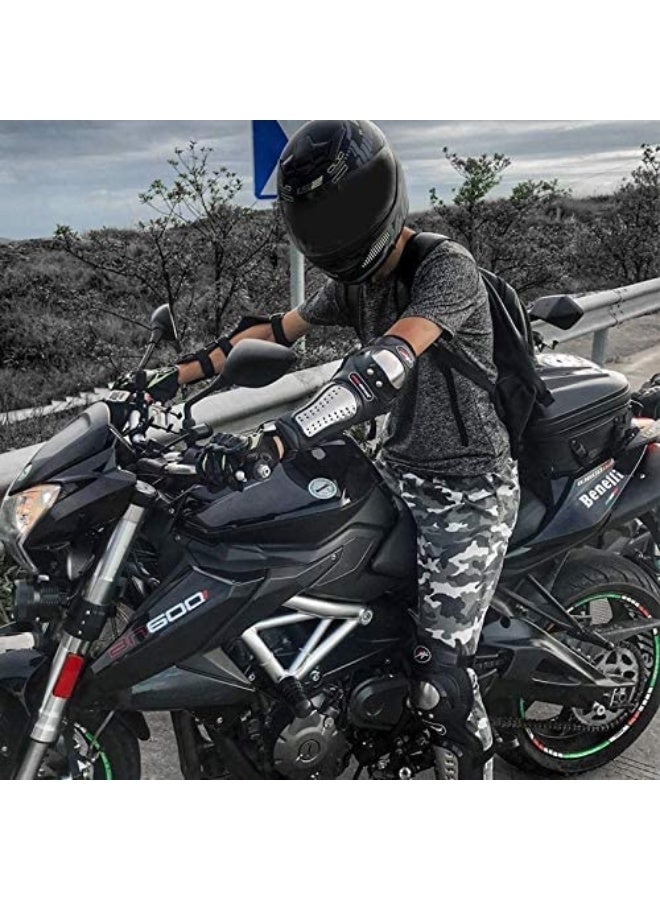 PRO Motorcycle Kneepad Stainless Steel Moto Elbow Knee Pads Motocross Racing Protective Gear Protector Guards Kit 4 Piece Set Flexible Breathable Adjustable Elbow Armor Bike Safety - Image 3