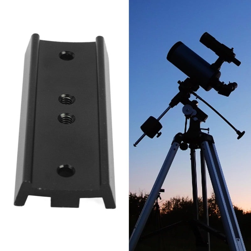 4.25in Black Dovetail Plate Full Metal Alloy Easy Dismantle EQ Mount Accessory - 1/4in Thread Telescope Mounting for Equatorial Mount Star Road Photography - Image 2