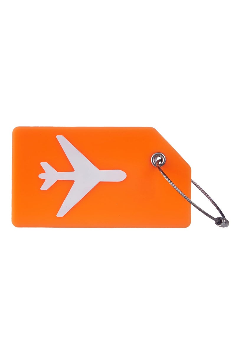 Silicone Luggage Tag, With Name ID Card Quickly Spot Luggage Suitcase, Anti-lost Tag, Personality Tag 6 Pack Luggage Tags Bag Tag Stainless Steel Loop (Orange) - Image 4