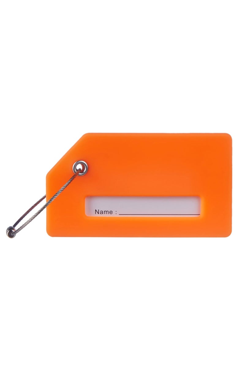 Silicone Luggage Tag, With Name ID Card Quickly Spot Luggage Suitcase, Anti-lost Tag, Personality Tag 6 Pack Luggage Tags Bag Tag Stainless Steel Loop (Orange) - Image 5