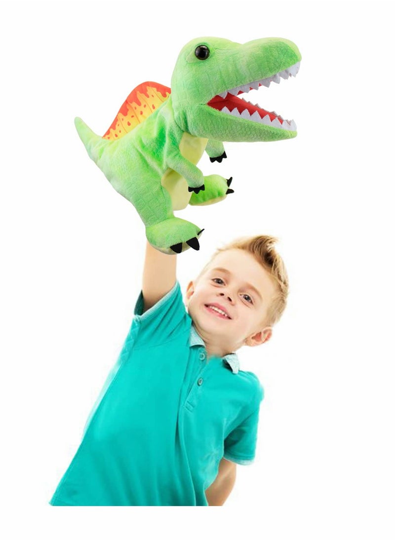 Dinosaur Hand Puppets, Spinosaurus Jurassic World Stuffed Animal Cute Soft Plush Toy, Open Movable Mouth Finger Gift, Birthday Gifts for Kids, Creative Role Play  - Image 5