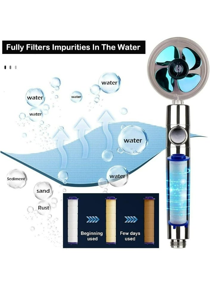 High Pressure Handheld Shower Head | Turbo Fan Spray | One-Key Pause | 360° Rotating | Hose & Bracket Included - Image 3