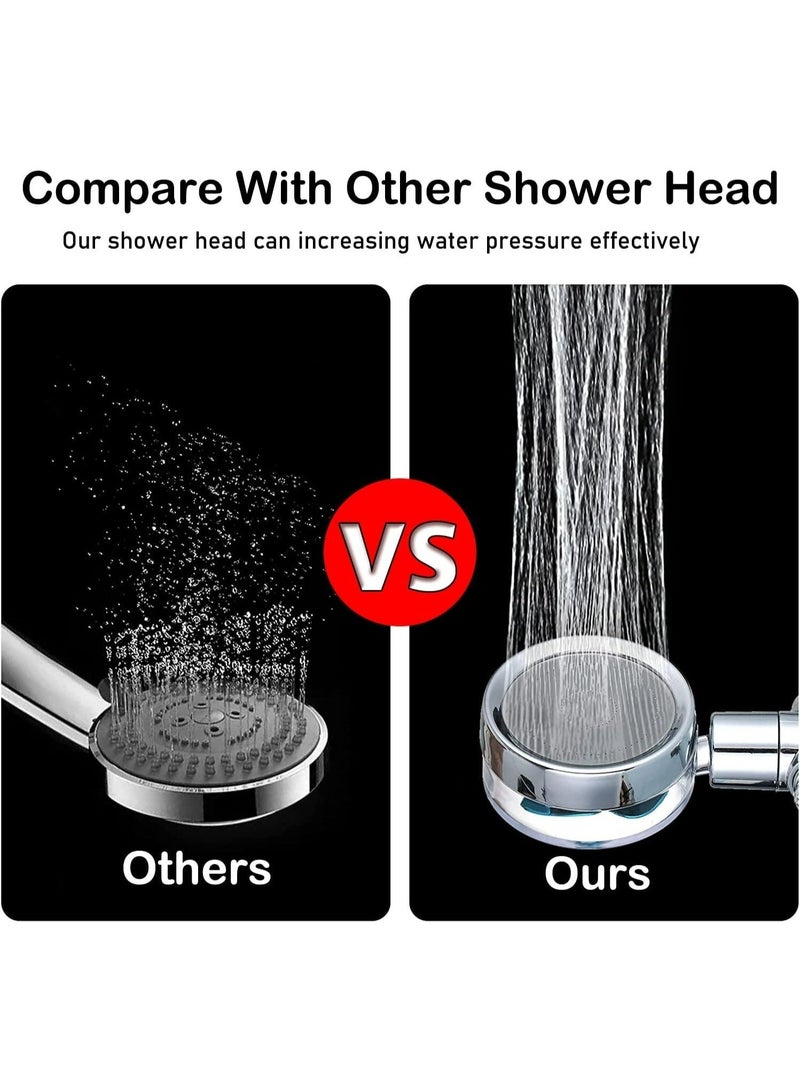 High Pressure Handheld Shower Head | Turbo Fan Spray | One-Key Pause | 360° Rotating | Hose & Bracket Included - Image 5