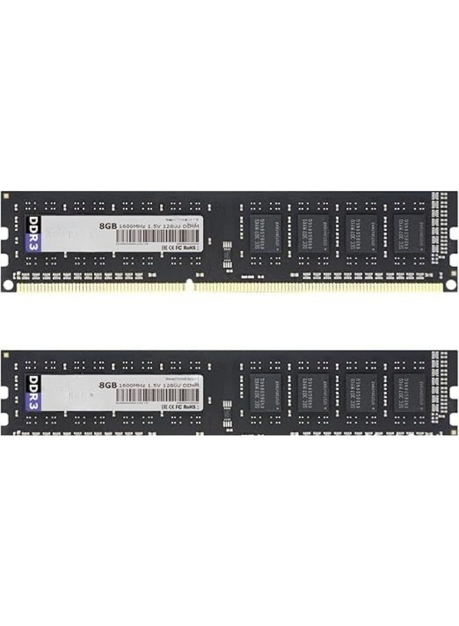16GB DDR3 RAM (2x8GB) 1600MHz PC3-12800 CL11 1.5V for Desktop, 240-pin DIMM, Non-ECC, Unbuffered - Image 1