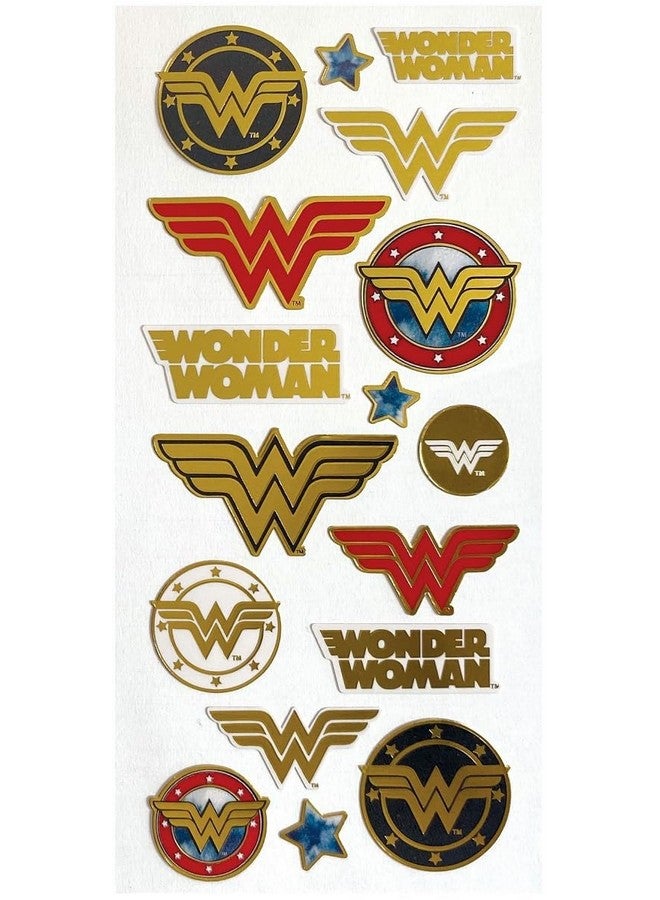 بلاي هاوس ورقة ملصق بتأثير المينا اللامعة بشعارات Wonder Woman من DC Comics، عبوة واحدة - Image 1