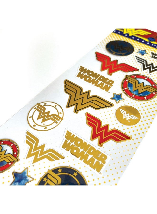 بلاي هاوس ورقة ملصق بتأثير المينا اللامعة بشعارات Wonder Woman من DC Comics، عبوة واحدة - Image 2