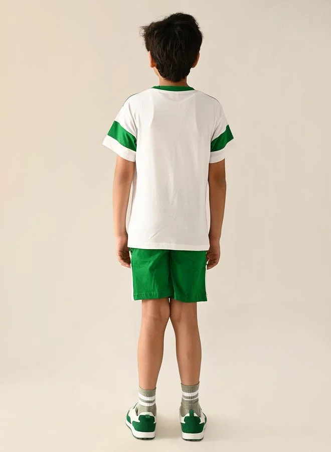 ليل بيكس Numeric Printed T-shirt with Shorts Set