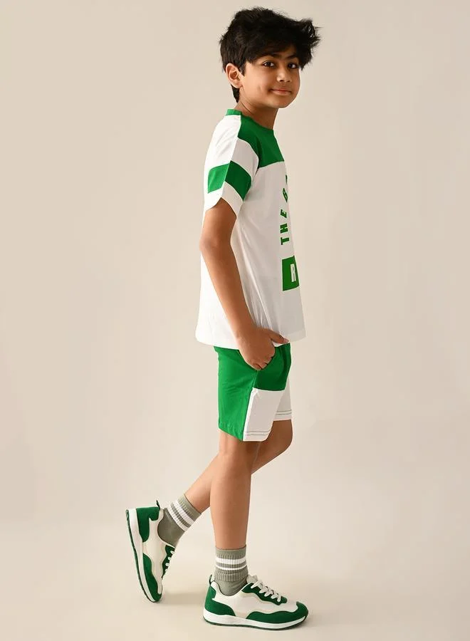 ليل بيكس Numeric Printed T-shirt with Shorts Set