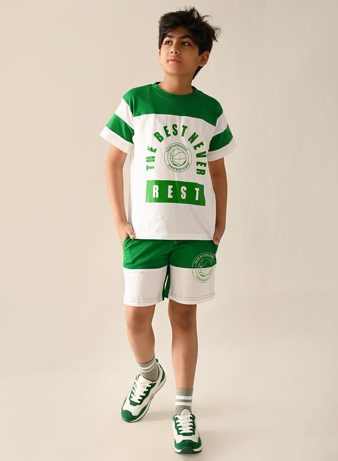 LILPICKS Numeric Printed T-shirt with Shorts Set  - Image 1