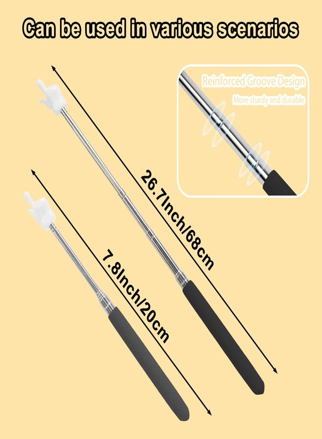 LYMXsd 2 Pcs Finger Pointer Stick, Telescopic Hand Pointer Finger Stick, Classroom Pointer for Elementary School Kindergarten Teacher, Classroom Supplies (Black) - Image 2
