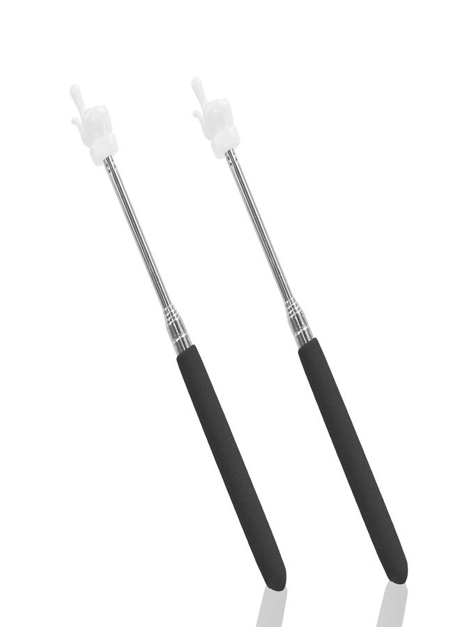 LYMXsd 2 Pcs Finger Pointer Stick, Telescopic Hand Pointer Finger Stick, Classroom Pointer for Elementary School Kindergarten Teacher, Classroom Supplies (Black) - Image 1