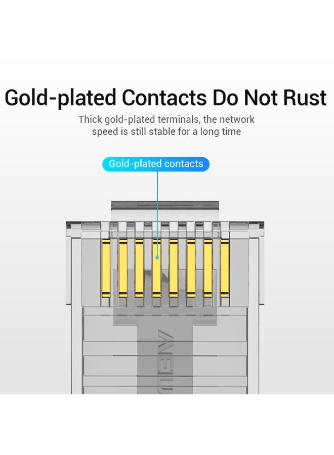 VENTION Cat.5E UTP RJ45 Modular Plug Transparent 10 Pack Model # IDBR0-10 - Image 5