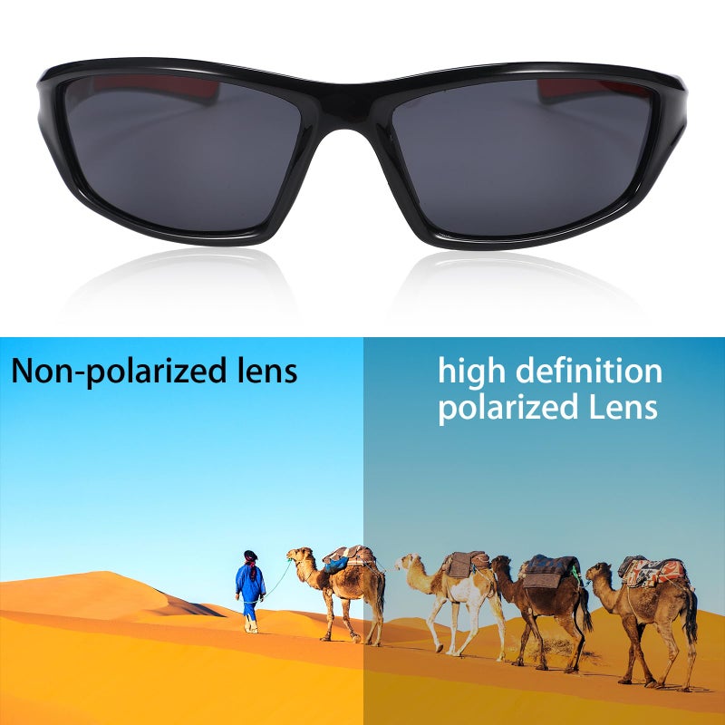 TOODOO 4 Pairs Men Polarized Sunglasses with UV Protection Driving Glasses Sports for Sport Outdoor Activities (Classic Colors) - Image 4