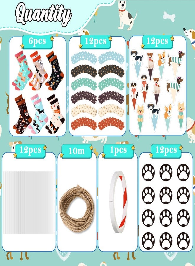 Foaincore 6 Pairs Christmas Dog Cupcake Socks for Women Christmas Dog Socks Gifts Bulk for Xmas Holiday DIY Gifts Supplies - Image 3