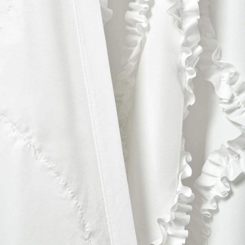 Lush Decor Avon Light Filtering Window Curtain Panel, Single, 54" W x 95" L, White - Ruffle Curtains for Living Room - Drapes - Vintage Coquette DÃ©cor - Image 5