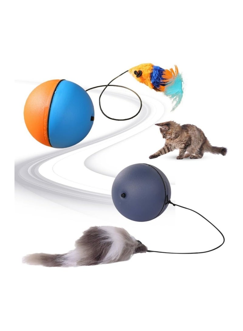 Generic 2 Pieces Interactive Cat Ball Toys, New Self-Moving Rechargeable Dog and Cat Balls, Intelligent Self-Rolling Motion-Activated Enrichment Toys for Bored Indoor Cats and Dogs  - Image 1