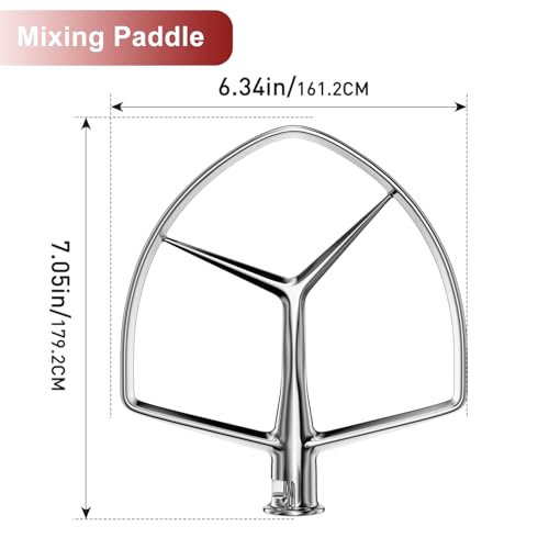 XINCAN 7QT Stainless Steel Flat Beater for KitchenAid Stand Mixer, Kitchen Aid Paddle Attachment Accessories/No coating/Dishwasher Safe Replacement for Kitchenaid Professional 7QT Series Mixer - Image 2
