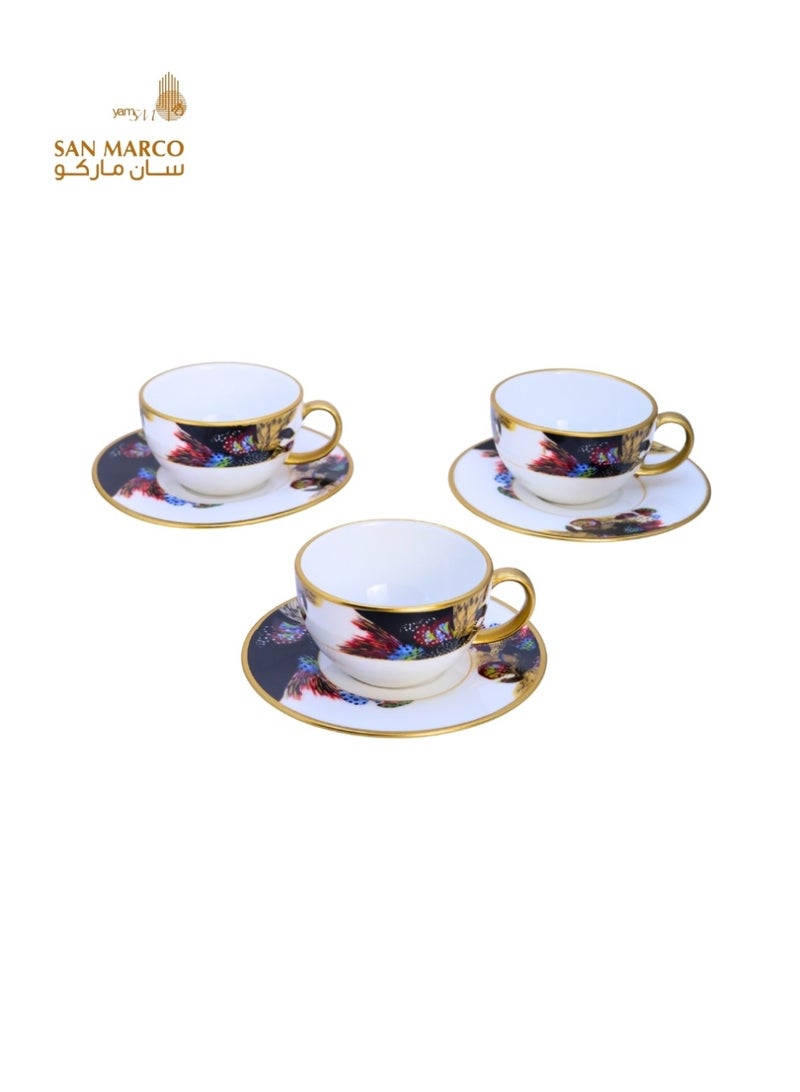 San Marco طقم شاي الطاووس الملكي - 12 قطعة - Image 2