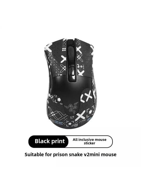 Suitable For Razer Purgatory Viper Viper V2mini Mouse Sticker Anti-slip Sticker Printed Sticker V2mini Sweat Absorbing Palm Sticker-Color: Black Printed Mouse Sticker