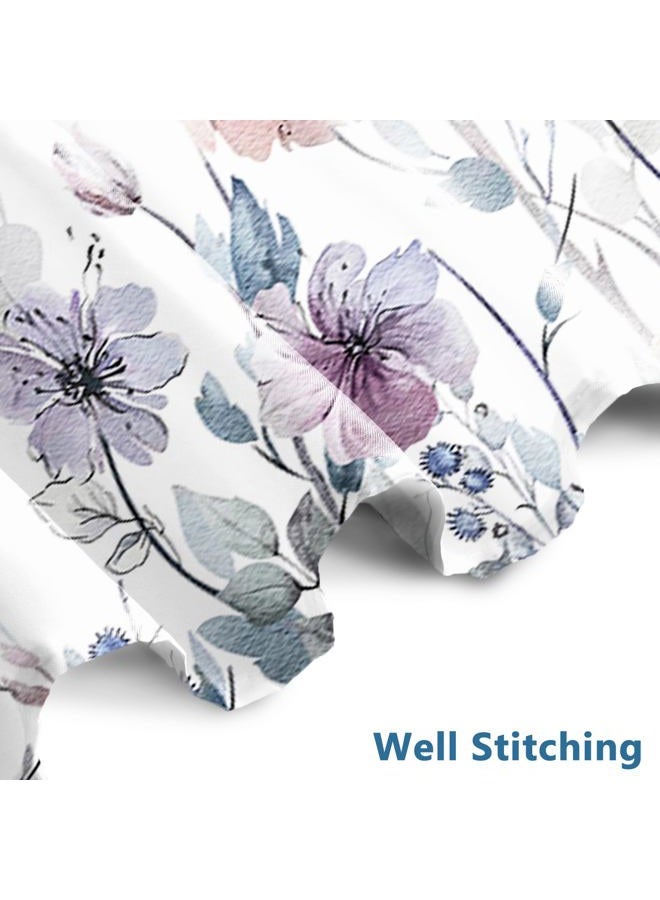 AWERT Watercolor Floral Shower Curtain with Hooks Pastel Wildflower Shower Curtain for Bathroom Waterproof Flower Printing Fabric Bathroom 72x72inch - Image 2