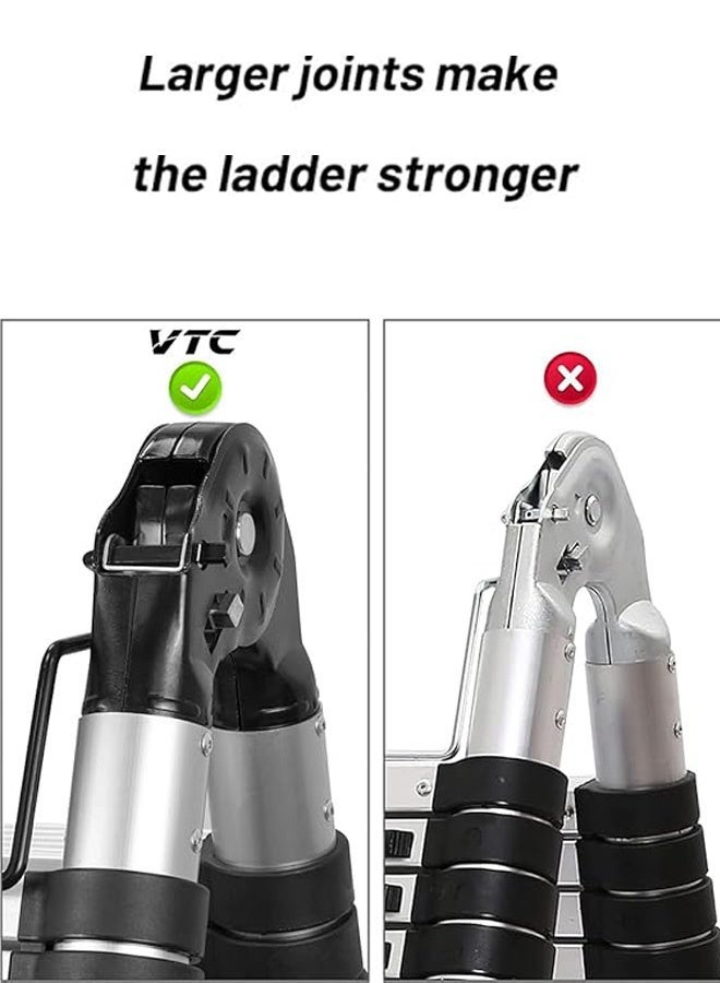 في تي سي سلم تلسكوبي ألومنيوم قابل للتمدد - خفيف الوزن، متعدد الأغراض متين وسهل التخزين للاستخدام المنزلي والمهني (مزدوج, متر, 4.4) - Image 4