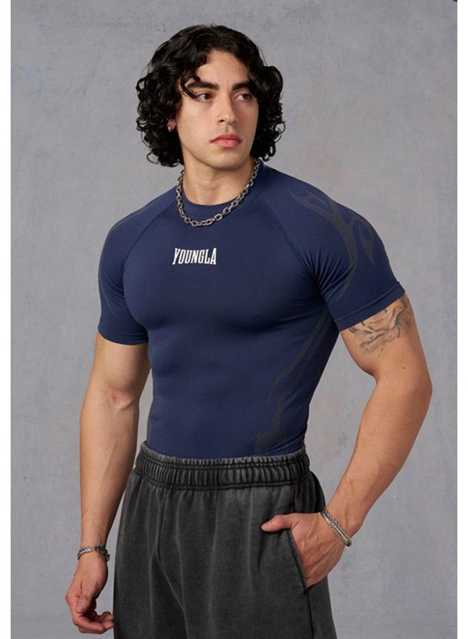 Youngla American Summer New Men's Slim-fit T-shirt Jogger Sports Fitness Running Training Quick-dry Short Sleeve