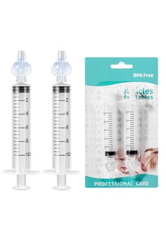 Gonice 2 Pcs Baby Nasal Syringe 10ml, Reusable Baby Nose Pipette, Safe and Comfortable, Portable Baby Nose Syringe with Baby Nasal Syringe Nose, Baby Fly with Soft Silicone Tip  - Image 1