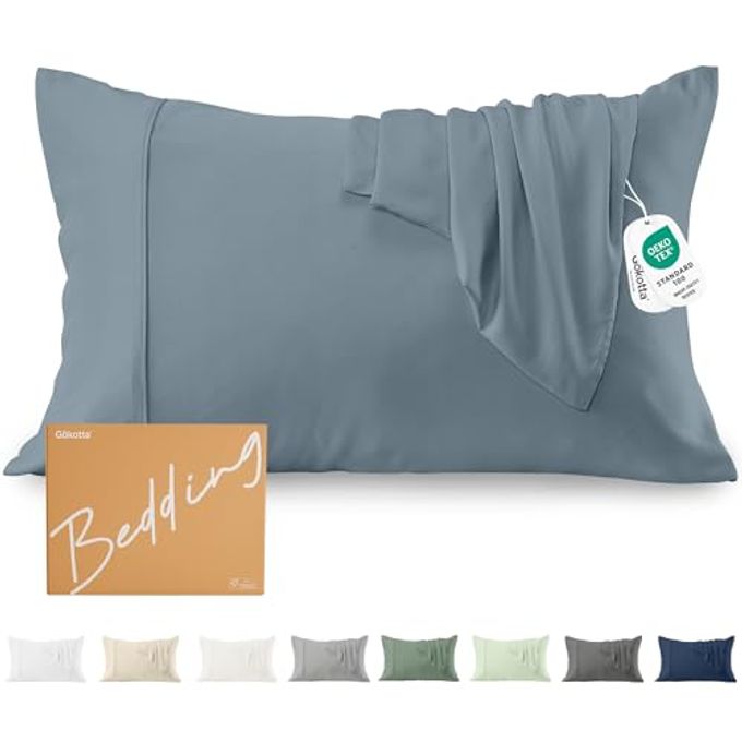 ENVELOPE PILLOW CASES KING SIZE 2 PACK 100 RAYON MADE FROM BAMBOO COOLING PILLOWCASES SOFT AND SILKY FOR HAIR AND FACE 2040