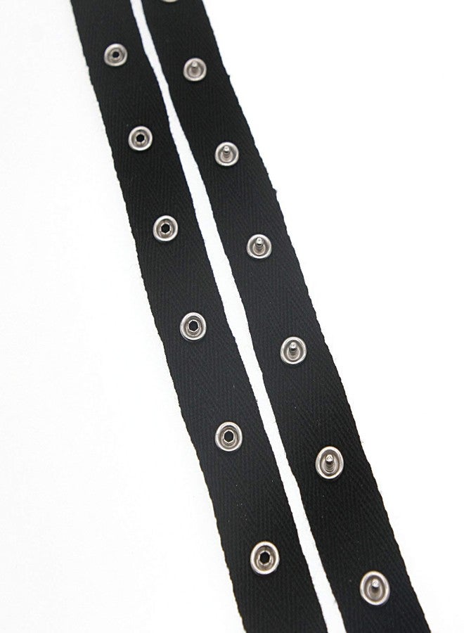 SHUNLI Snap Button Tape Ribbon Fasteners Trim Buckles for Tailor DIY Sewing Crafts Black and White(Black,3 Yards/Pack),SHUNLI - Image 2