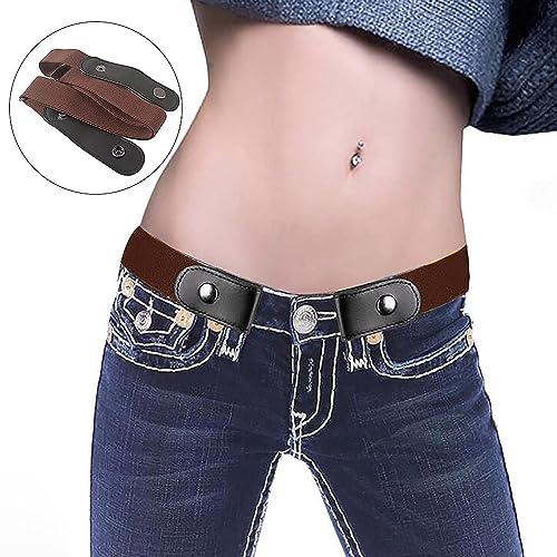 EXCADRILL Buckle Free Comfortable Elastic Belt for Men/Women | Buckle-less No Bulge No Hassle Invisible Belts | Fits waist 28"-48" Inch (Brown) - Image 4