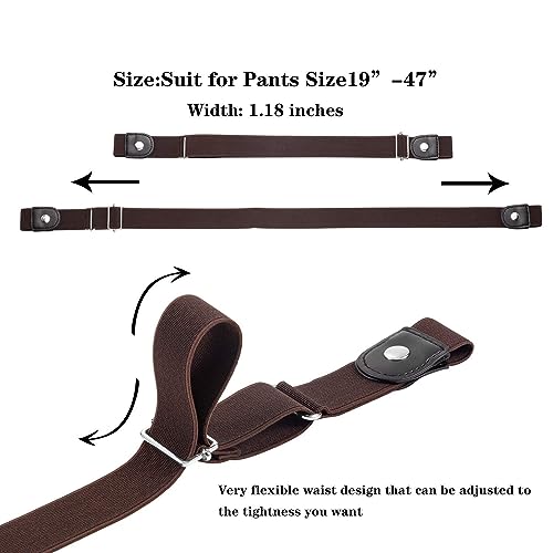 EXCADRILL Buckle Free Comfortable Elastic Belt for Men/Women | Buckle-less No Bulge No Hassle Invisible Belts | Fits waist 28"-48" Inch (Brown) - Image 5