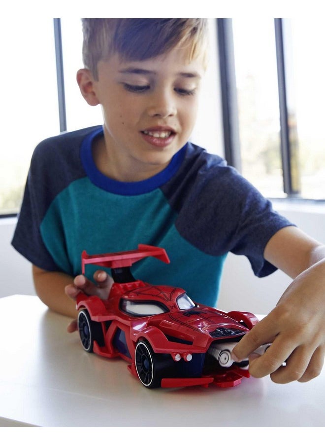 Hot Wheels - Marvel Spider-Man Web-Car Launcher With Movement-Activated Eyes & 1:64 Scale Toy Character Car - Image 1