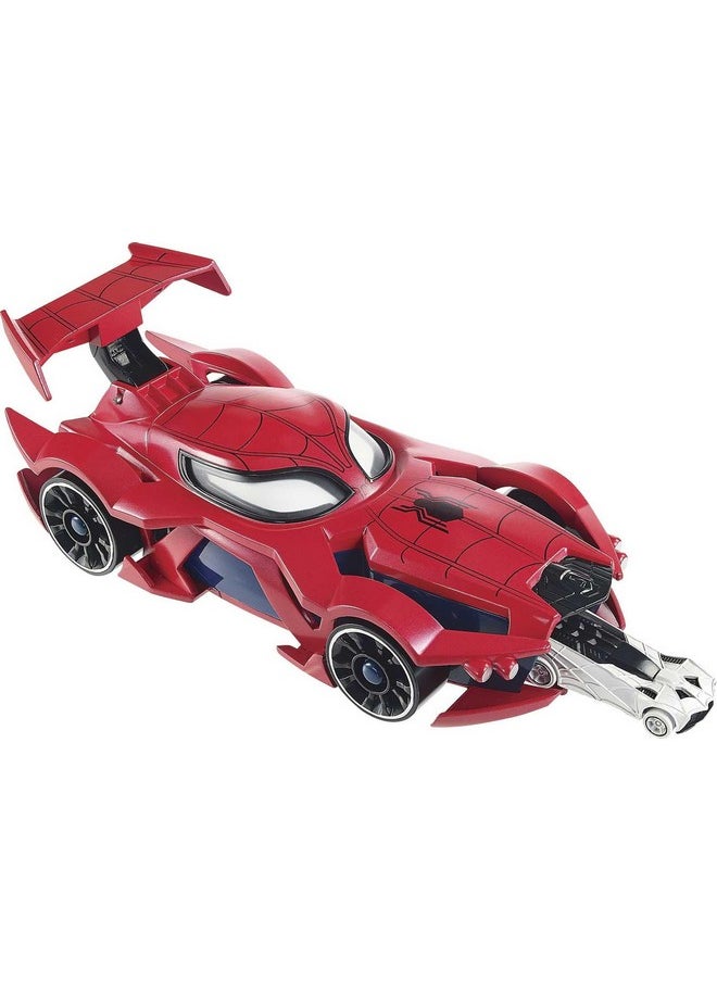 Hot Wheels - Marvel Spider-Man Web-Car Launcher With Movement-Activated Eyes & 1:64 Scale Toy Character Car - Image 1