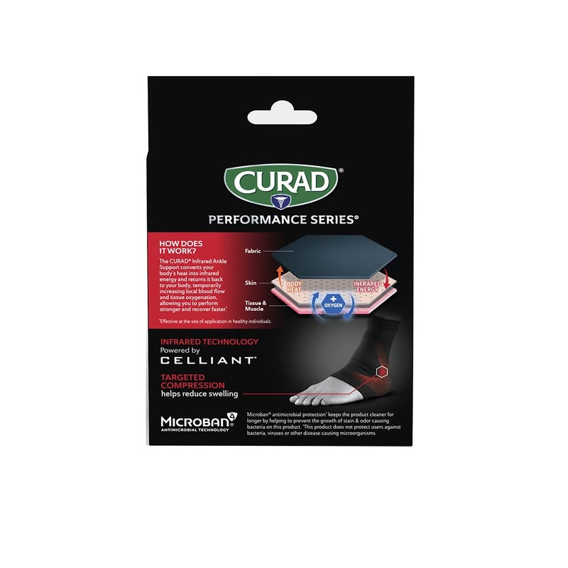CURAD Performance Series IRONMAN Infrared Ankle Support Elastic Targeted Compression for Enhanced Joint and Tendonitis Recovery  Performance Powered by CELLIANT Technology LargeXLarge - Image 2