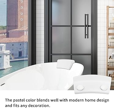 Koelaa Bath Pillow Waterproof Bath Pillow 3D Ergonomic Bathtub Pillow with 2 NonSlip Suction Cups NonSlip Premium Bath Cushion Ergonomic Bathtub Pillow for Bathroom Home Spa HeadrestWhite - Image 5