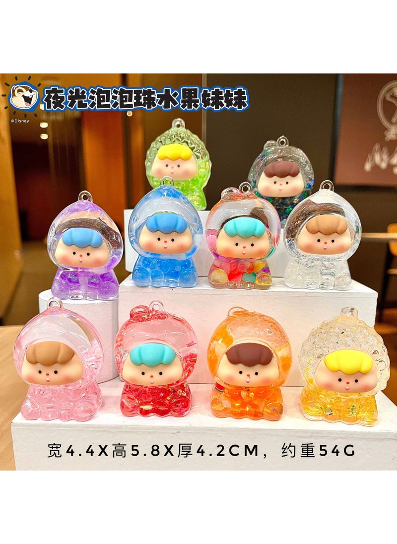 Generic Pop Mart Labubu Quicksand Figurine Small luminous bubble beads fruit sister [can be matched with multiple shots] 